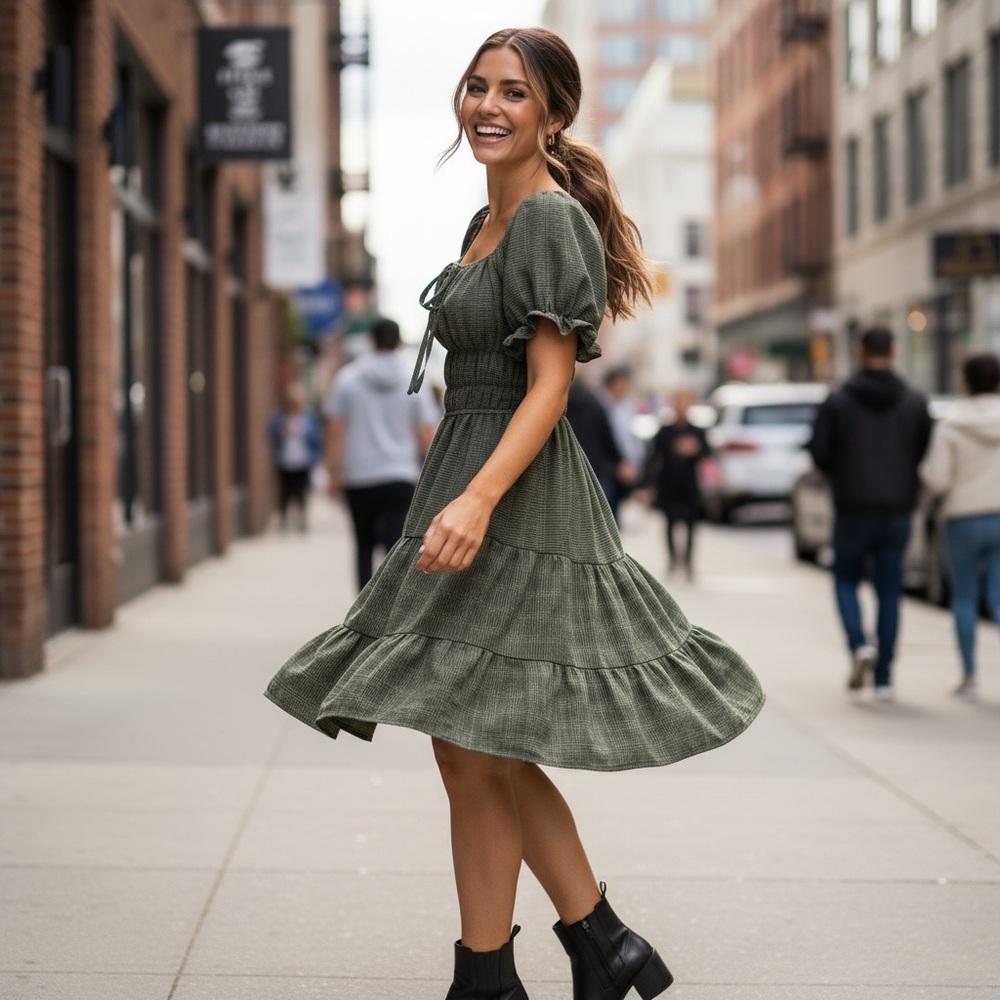 Liberty Love Olive Midi Dress